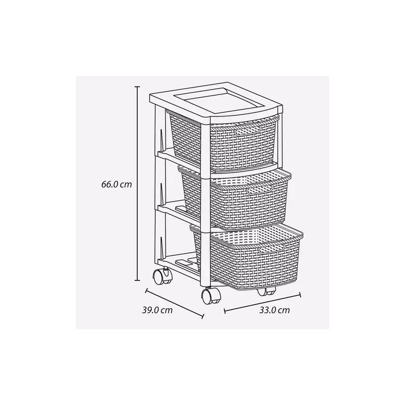 QHogar Cajonero Infantil 3 Gavetas Multicolor De Niño
