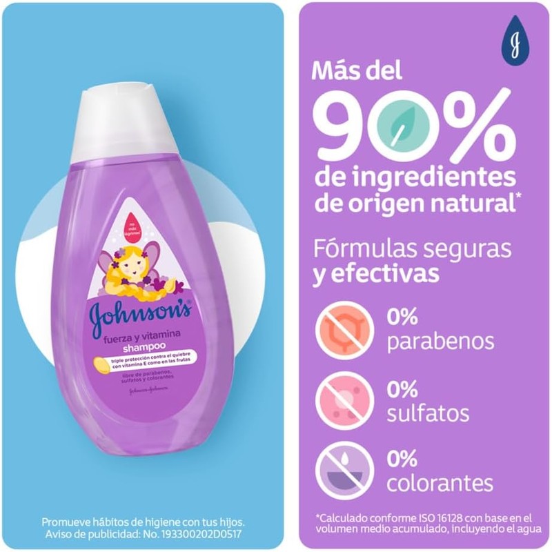 JOHNSON'S BABY SHAMPOO FUERZA Y VITAMINAS 200ML