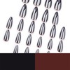 Medium Press on Nails Almond Fake Nails with Chrome Designs