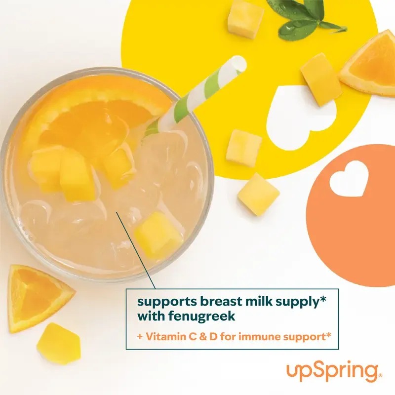 UpSpring MilkFlow Drink Mix Fenugreek & Vitamin C&D for Immune
