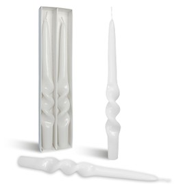 BALEAGCDL Twisted Taper Candle Smokeless White Spiral Candlesticks 9.5 Inch Unscented Handmade Long-Lasting Burn Dinner Candles Set for Holiday Wedding Party Home Decoration Seasons