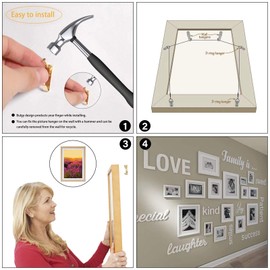 Picture Hanging Hooks, 50 Pcs Heavy Duty 10-50 lbs Picture Hangers Hardware kit with Nails for Picture Frame, Canvas, Mirror Hanging Decoration