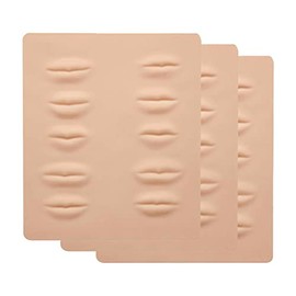 Amber Lash Tattoo Practice Imitation Skin and Body Parts for Realistic PMU Experience (PMU Practice Sheet - Lips - 3pcs)