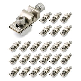 QWORK Grounding Tab 6.7, 25 Pcs Aluminium Alloy Conductor Buried Connectors for Photovoltaic Roof Bracket and Ground Bracket Aluminum Rail, Grounding Clip, Ground Lug