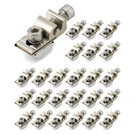 QWORK Grounding Tab 6.7, 25 Pcs Aluminium Alloy Conductor Buried Connectors for Photovoltaic Roof Bracket and Ground Bracket Aluminum Rail, Grounding Clip, Ground Lug