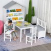 Qaba 4-Piece Childrens Table Set with Kids Storage Bench -