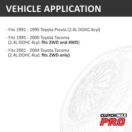 ClutchMax ClutchMaxPRO Heavy Duty OEM Clutch Kit with Flywheel Compatible with 1991-1995 Toyota Previa 1995-2004 Tacoma SR5 2.4L 2RZFE 2WD 4WD (CP16076HDFW-CK)