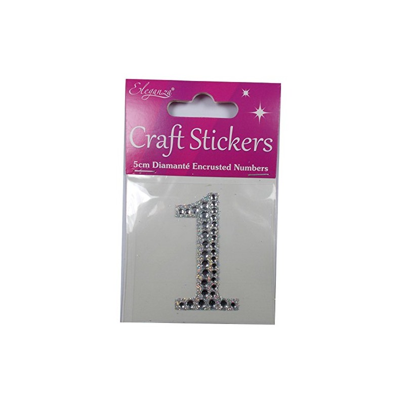 Craft Stickers 5cm Diamante Encrusted Letters & Numbers (1)