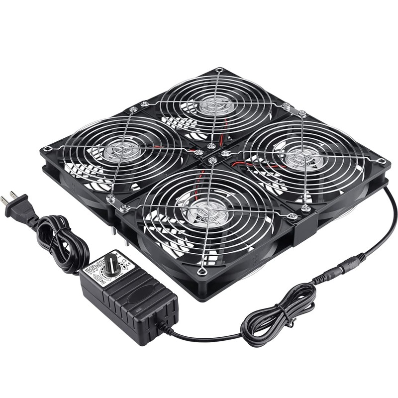 GDSTIME Big Airflow 4X 120mm Fans with 100V-240V AC Powered