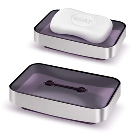 Boperzi Soap Holder Soap Dish Shower Bar Soap Holder Rustproof Draining Dish Sponge Holder with Double Layer for Bathroom Kitchen Counter - 2 Pieces