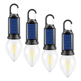 Solar Tent Camping Light Bulb Rechargeable Portable LED Camping Lantern3 Lighting Modes Tungsten Light Tent Lamp with Clip Hook for Camping, Hiking, Backpacking, Emergency Outage (T03)