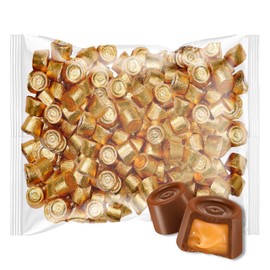 Caramel Chocolate Candy 1 Lb Bag - Bulk Individually Wrapped Creamy Caramel Milk Chocolate Candy Gold Wrapper For Parties, Candy Buffet & Treats - Approx 62 Pieces