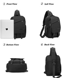 NICGID Sling Bag Backpack, 13.3'' Laptop Bag Crossbody Shoulder Chest Backpacks Travel Outdoors for Men Women