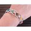 Natural Chakra Silver Celtic Wire Wrapped & Woven Cuff Bracelet