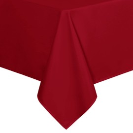 sancua Rectangle Tablecloth - 60 x 102 Inch - Stain and Wrinkle Resistant Washable Polyester Table Cloth, Decorative Fabric Table Cover for Dining Tables, Buffet Parties and Camping, Red