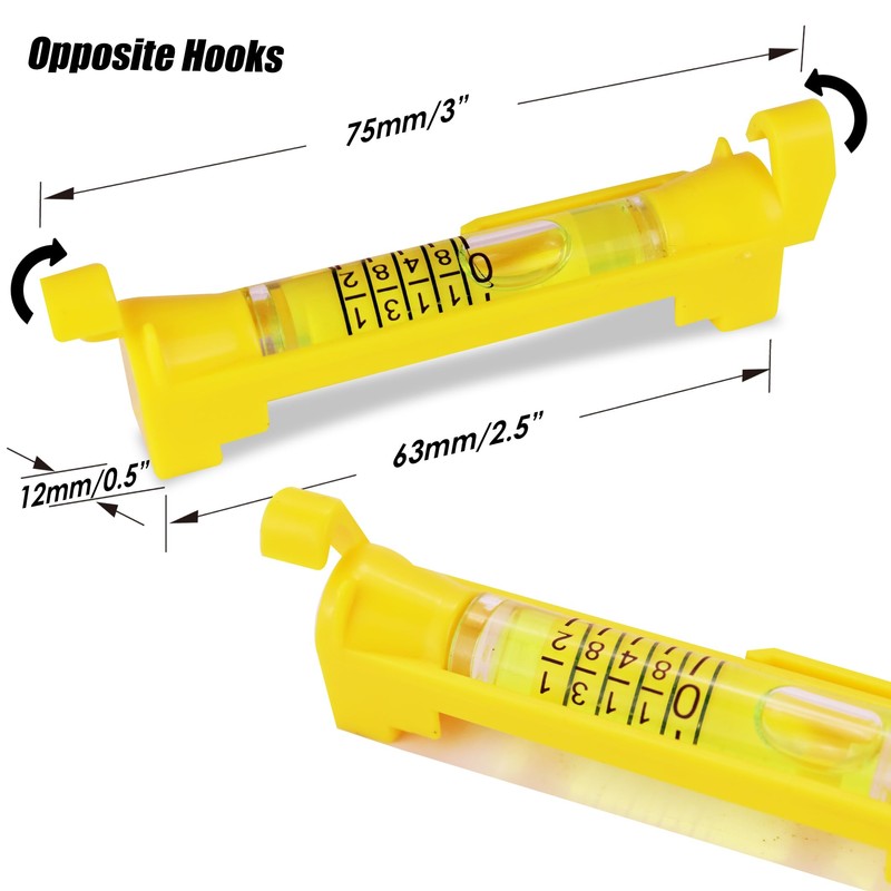 DOWELL 6-Pack 3” Hanging Bubble Line Level with Scale Mini