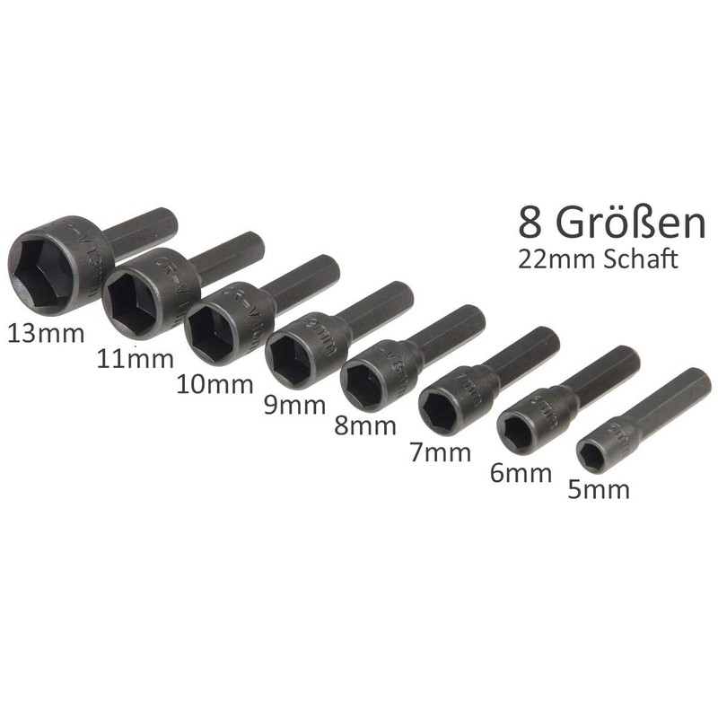 Bitsatz ''Steckschlüssel'', 5-13mm, 8-teilig