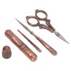 Embroidery Scissors Kit Red Ancient European Retro Style Stainless Steel