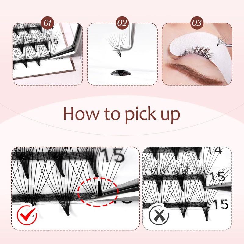 Lunamoon Volume Eyelashes, Prefabricated Fan Eyelashes, 10D Volume, Premade Fans