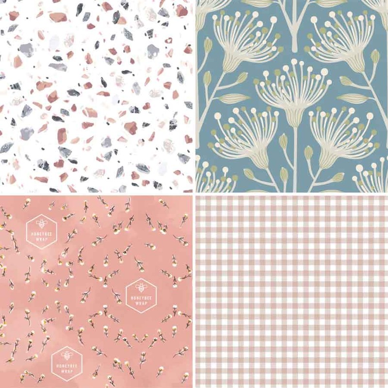 Honeybee Beeswax Food Wraps - Twin Set Large (34cm x