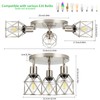 WILON Semi Flush Mount Ceiling Light 3-Light Brushed Nickel Close