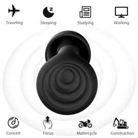 Yawsoy Ear Plugs for Sleeping Noise Cancelling, Reusable Soft Noise Reduction Earplugs for Sleep, Focus, Travel, Work, Motorcycle, Concert with 6 Silicone Ear Tips and 6 Foam Ear Tips - 25-35dB Black