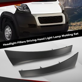 CROSSDESIGN Headlight Fillers Driving Head Light Lamp Molding Lower Compatible with Ram ProMaster 1500/2500/3500 Base 2014-2022 Left & Right Side