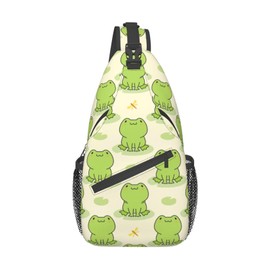 VOOHDDY Frog Cute Animal Sling Bag For Women Men Travel Hiking Backpack Crossbody Shoulder Chest Bags Casual Daypack Sport