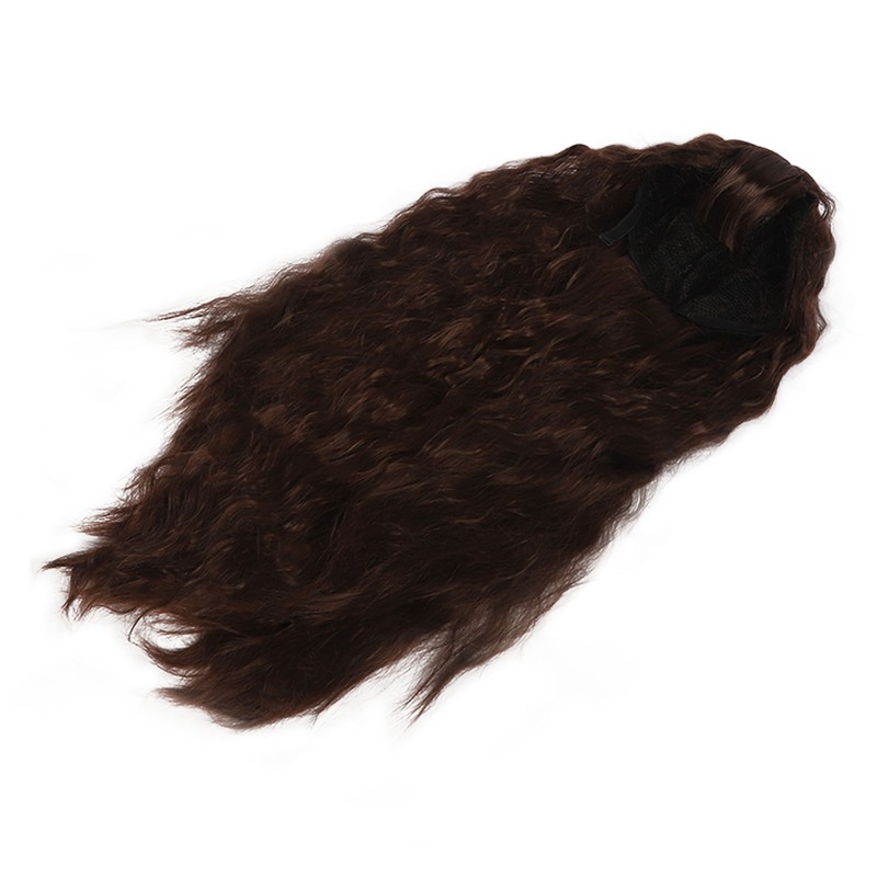 Women Long Brown Wavy Wig Heat Resistant Soft Fluffy Brown