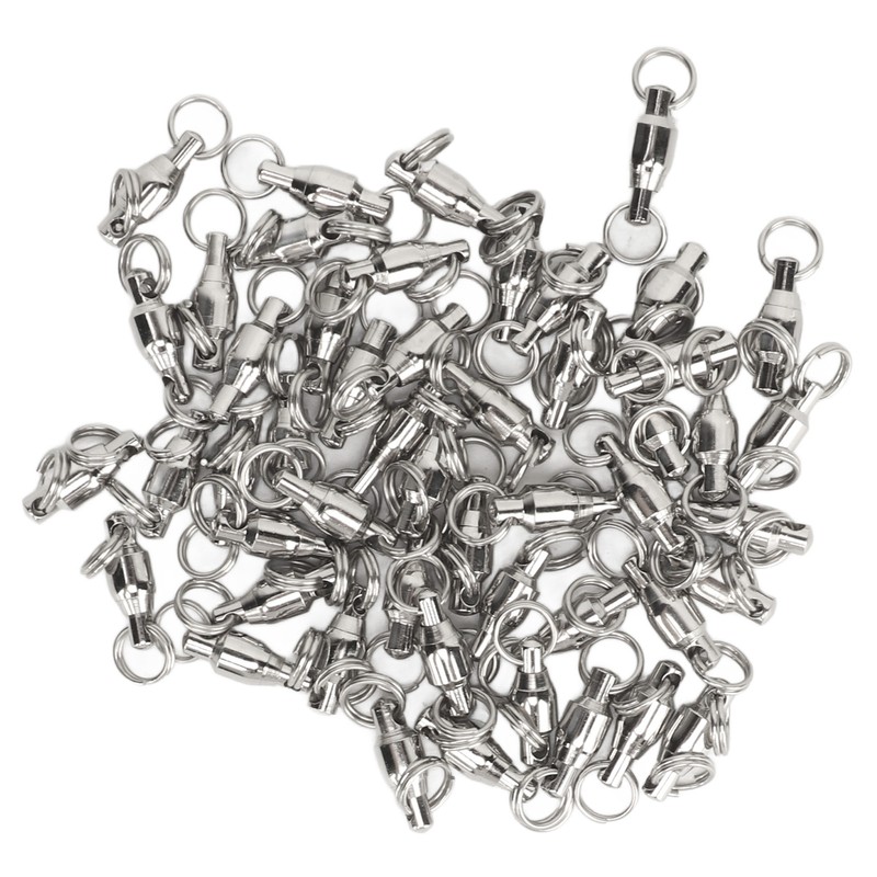50pcs Ball Bearing Swivels Connector High Strength Stainless Steel Solid