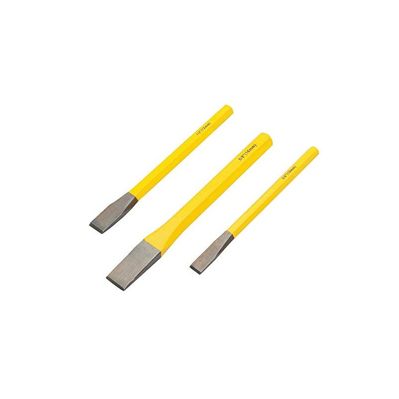 BE-TOOL Wood Chisel 3/8" 1/2" 5/8" Cold Chisels Bolster Flat