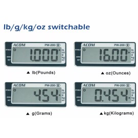 ACOM PW-200 Portion Control Bench Food Scale NETP Lb/ Oz/ Kg/ Grams switchable - 30 LB x 0.01 LB