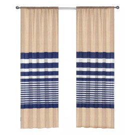 Colibrí Cortinas Set De 2 Paneles De 1.30 X 2.20 Azul Beige Oviedo