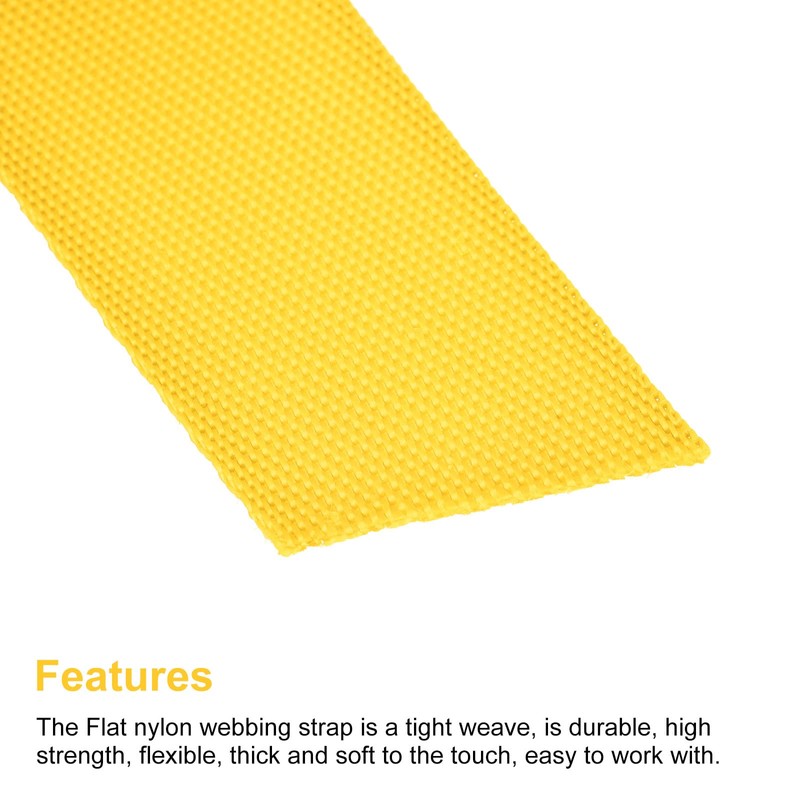 Flat Nylon Webbing Strap 1 Inch 15 Yards Yellow for