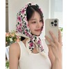Collet Vintage Flower Bandana Hair Scarf Handkerchief [Pink] with UV