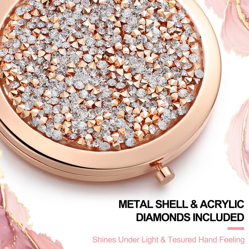 4 Espejos Compactos de Metal Espejo de Maquillaje de Bolsillo