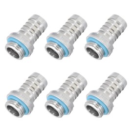 MECCANIXITY Hose Barb Fittings G1/4 x 12mm Thread Male Aluminum Pipe Fitting Adapter for Water Cooling System Pack of 6