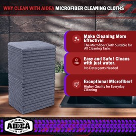 AIDEA Car Cleaning Cloth-24PK, Ultra Absorbent Microfiber Towels, Premium All-Purpose Car Cloth, Soft Wash Cloth for House, Kitchen, Car (12in.x16in.)