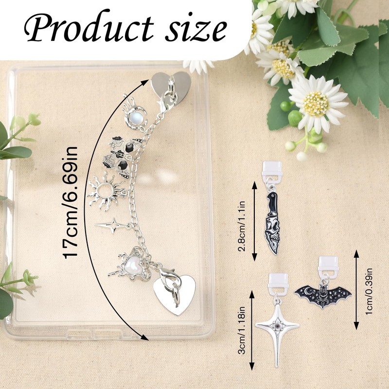 TAKEALOOKO Dust Plug Charm Chains for Kindle - 4Pcs Silver