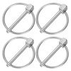 QUARKZMAN 4pcs 1/8" x 1-3/8" Locking Pin with Ring, Stainless