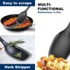Multi-Functional Silicone Edge Cooking Spoon with Herb Stripper & Engraved