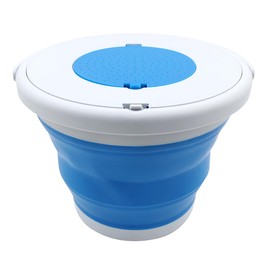 FONGKNOX Blue Collapsible Bucket with Cover Camping Foldable Bucket Portable Collapsible Multi Uses Home or Outdoor Gardening Car Washing Bathroom Bucket with Handle Easy to Carry Round Size: 5L