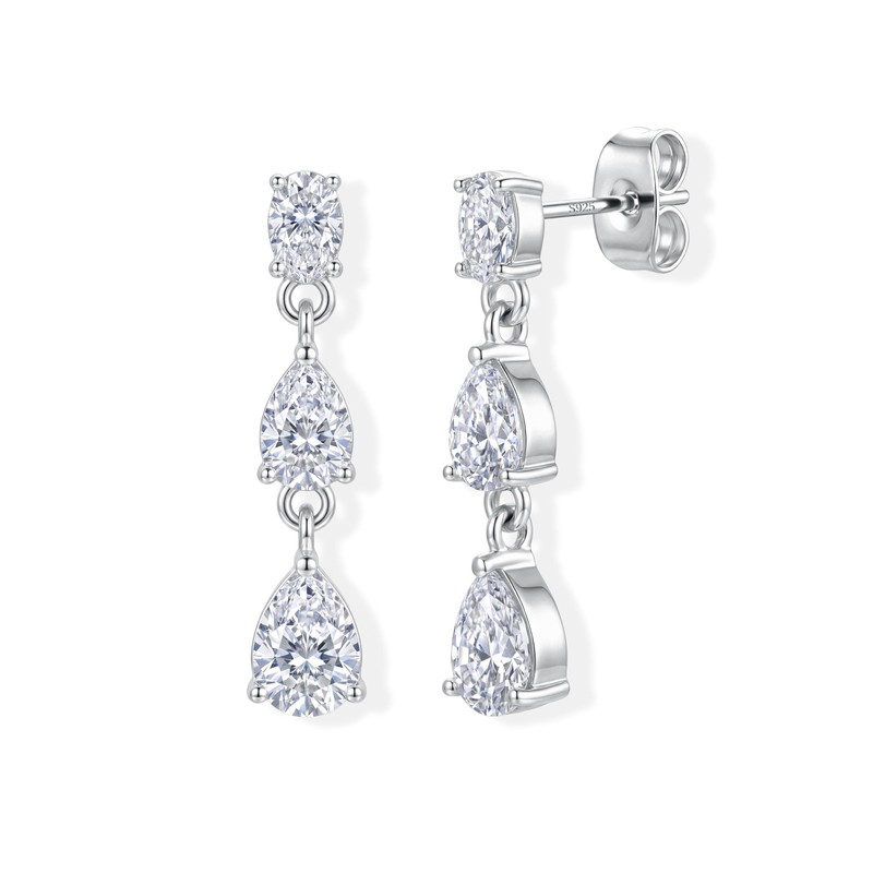 LOLIAS 925 Sterling Silver Dangle Earrings for Women Hypoallergenic CZ