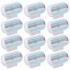 12Pcs Women's Razor Blade Refills 3 Blade Replacement Razor Blade