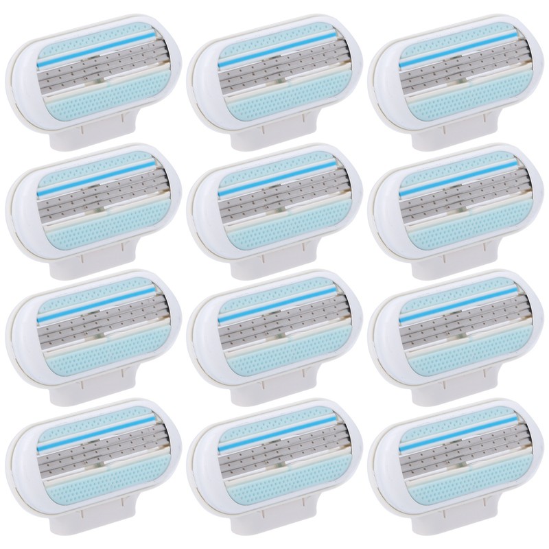12Pcs Women's Razor Blade Refills 3 Blade Replacement Razor Blade