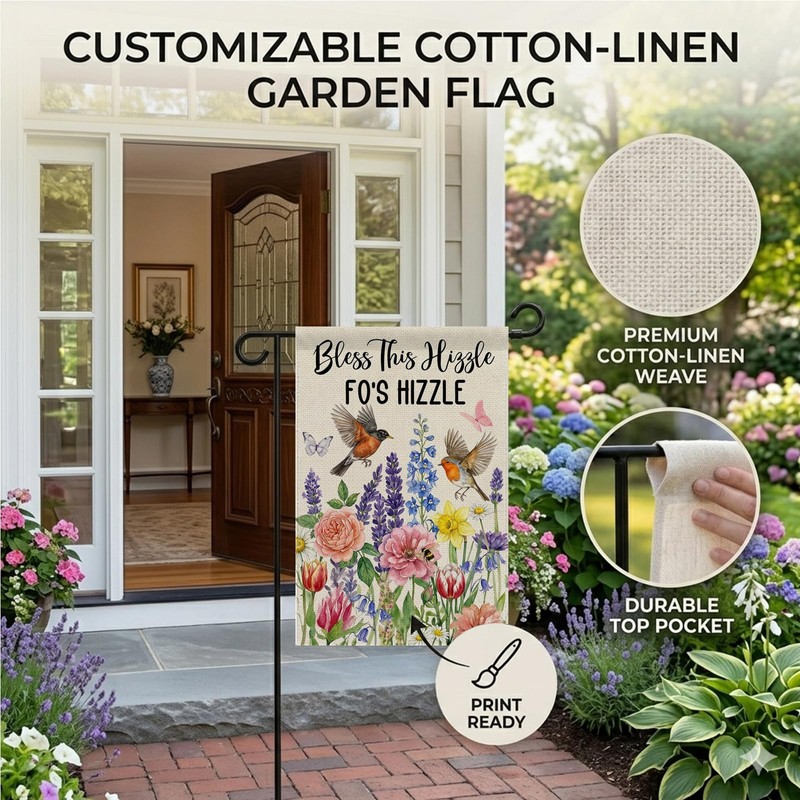 ZUYOENCO Funny Garden Flag 12x18 Double Sided - Bless This