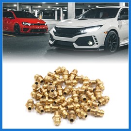 VekAuto 30Pcs M6 x 1 Thread Brass Straight Grease Zerk Nipple Fitting for Auto Car Auto Accessories