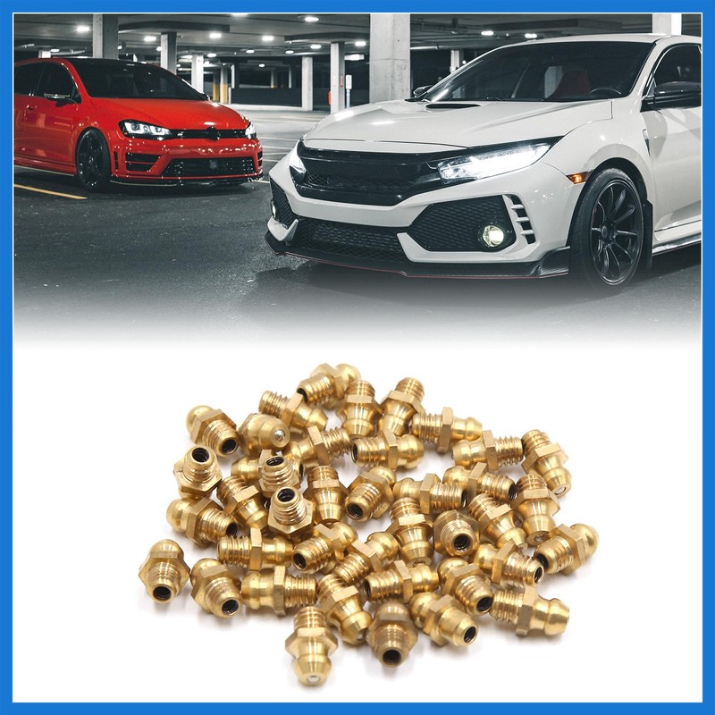 VekAuto 30Pcs M6 x 1 Thread Brass Straight Grease Zerk
