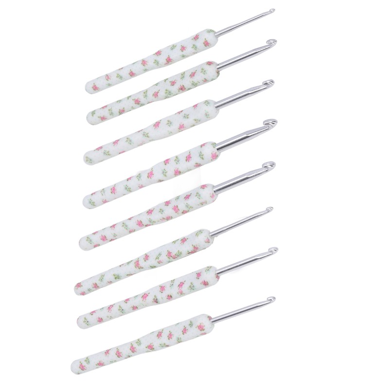 8pcs Crochet Hooks Ergonomic Design Comfortable Handle Easy Identification Compact