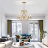 WUZUPS Crystal 5-Light Candle Chandelier Pendant Flushmount Ceiling Light Modern